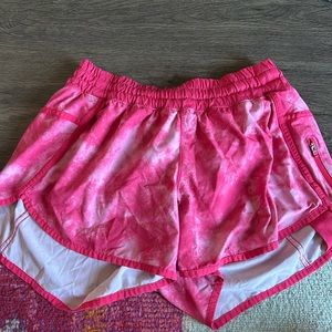 Lululemon hot pink tie dye running shorts